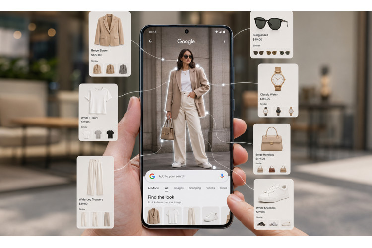 Circle to Search научился распознавать каждую вещь в наряде модели по фото и находить ее в магазинах