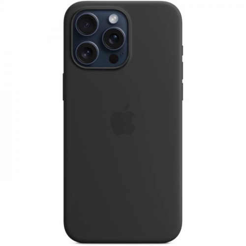 Чехол MagSafe для iPhone 15 Pro, силикон, черный