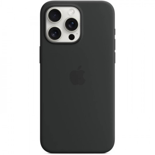 Чехол MagSafe для iPhone 15 Pro, силикон, черный