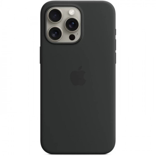 Чехол MagSafe для iPhone 15 Pro, силикон, черный
