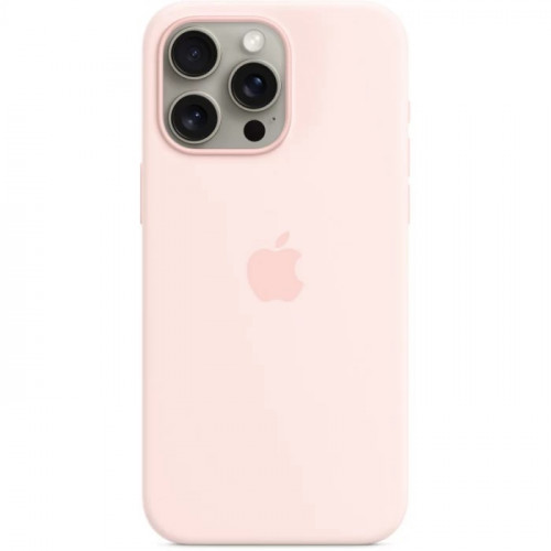Чехол для iPhone 15 Pro, силикон, розовый