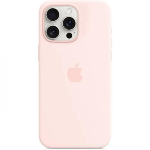 Чехол для iPhone 15 Pro, силикон, розовый