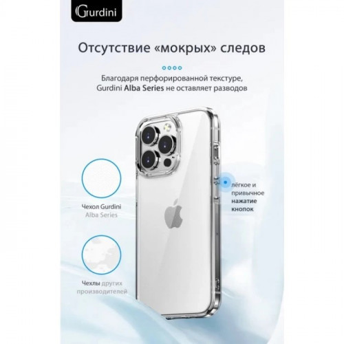Чехол Gurdini Alba для iPhone 15 Pro Max, прозрачный