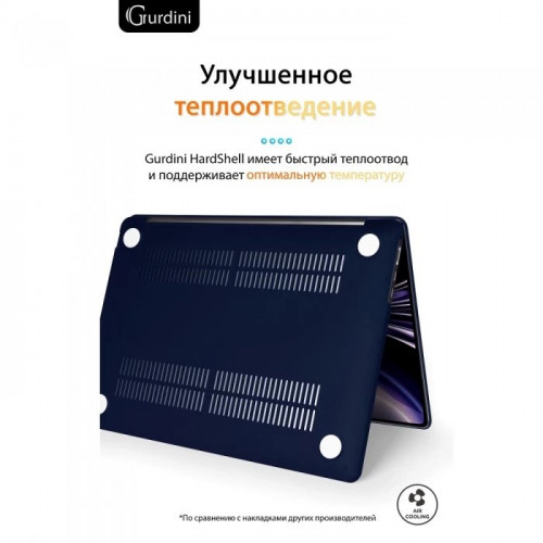 Чехол накладка Gurdini для Macbook Air M2 2022 «темно-синий»