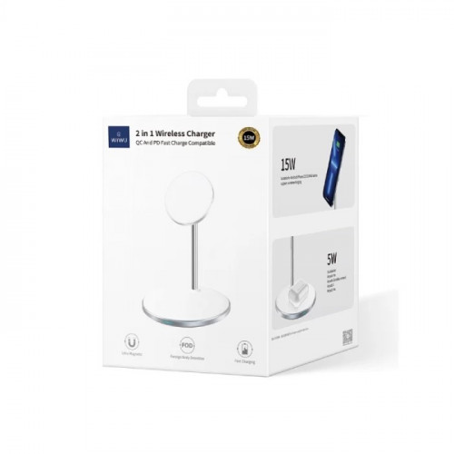 Беспроводное зарядное устройство WIWU 2 in 1 White
