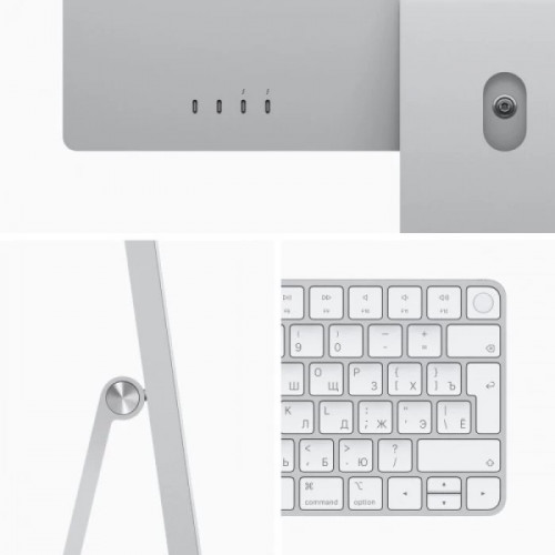 Моноблок Apple iMac 24" Retina 4,5K, (M1 8C CPU, 7C GPU), 8 ГБ, 256 ГБ SSD (MGTF3, Global) серебристый