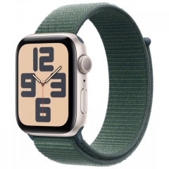 Apple Watch SE (2024) 44 мм, Aluminium Case сияющая звезда, ремешок Sport Loop Lake Green