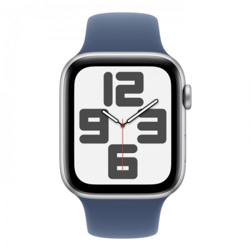 Смарт-часы Apple Watch SE (2024) 44 мм, Aluminium Case серебристый, ремешок Sport Band Denim S/M