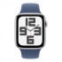 Смарт-часы Apple Watch SE (2024) 44 мм, Aluminium Case серебристый, ремешок Sport Band Denim S/M