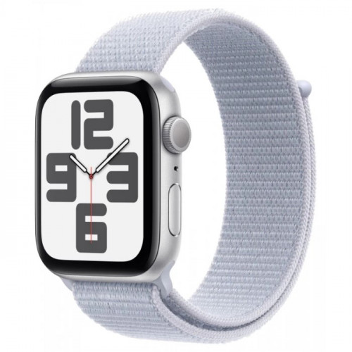 Смарт-часы Apple Watch SE (2024) 40 мм, Aluminium Case серебристый, ремешок Sport Loop Blue Cloud