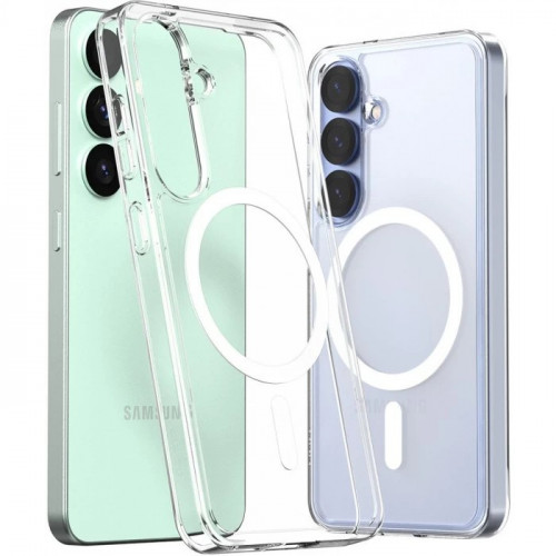 Силиконовый чехол Magsafe для Samsung S25, прозрачный