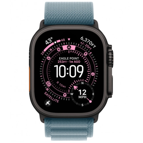 Смарт-часы Apple Watch Ultra 3, 49 мм, Black Titanium, ремешок Alpine голубой L