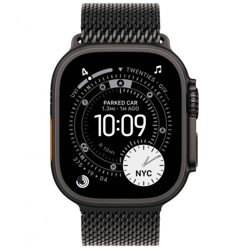 Смарт-часы Apple Watch Ultra 3, 49 мм, Black Titanium, ремешок Milanese чёрный M