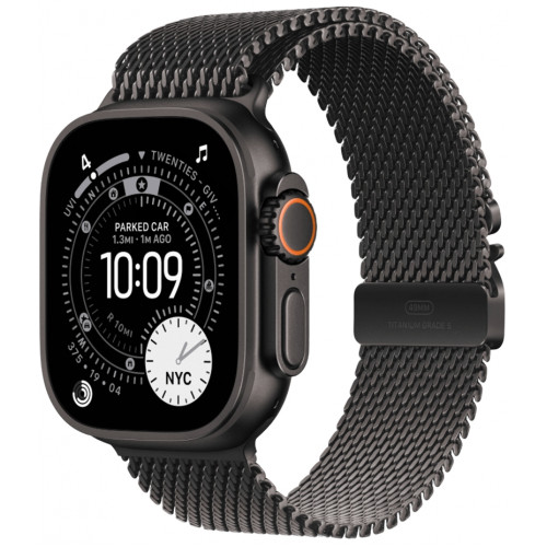 Смарт-часы Apple Watch Ultra 3, 49 мм, Black Titanium, ремешок Milanese чёрный S