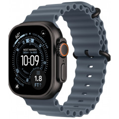 Apple Watch Ultra 3, 49 мм, Black Titanium, ремешок Ocean якорный синий