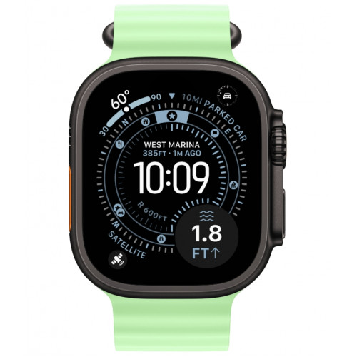 Смарт-часы Apple Watch Ultra 3, 49 мм, Black Titanium, ремешок Ocean зелёный неон
