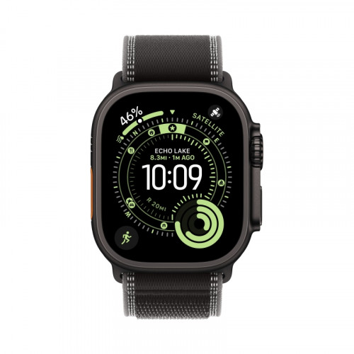 Смарт-часы Apple Watch Ultra 3, 49 мм, Black Titanium, ремешок Trail чёрный/угольно-чёрный S/M