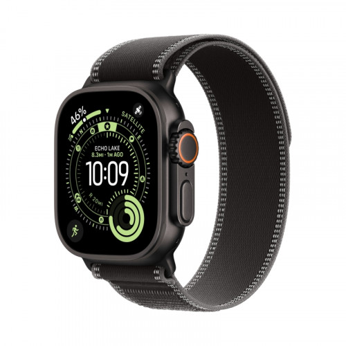 Смарт-часы Apple Watch Ultra 3, 49 мм, Black Titanium, ремешок Trail чёрный/угольно-чёрный S/M