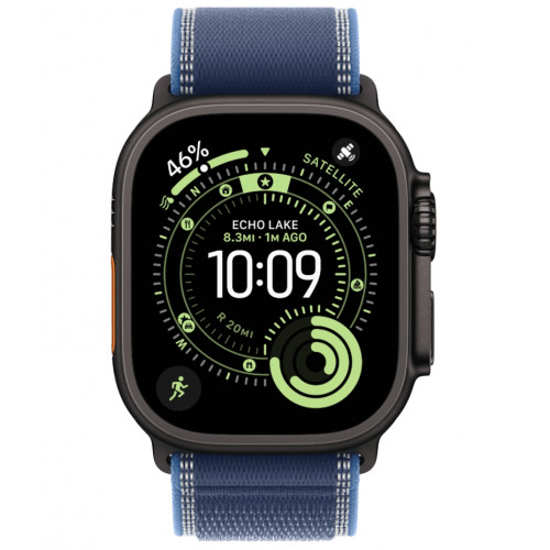 Смарт-часы Apple Watch Ultra 3, 49 мм, корпус Black Titanium, ремешок Trail синий/ярко-синий S/M