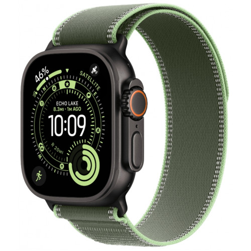 Смарт-часы Apple Watch Ultra 3, 49 мм, корпус Black Titanium, ремешок Trail зелёный/неон M/L