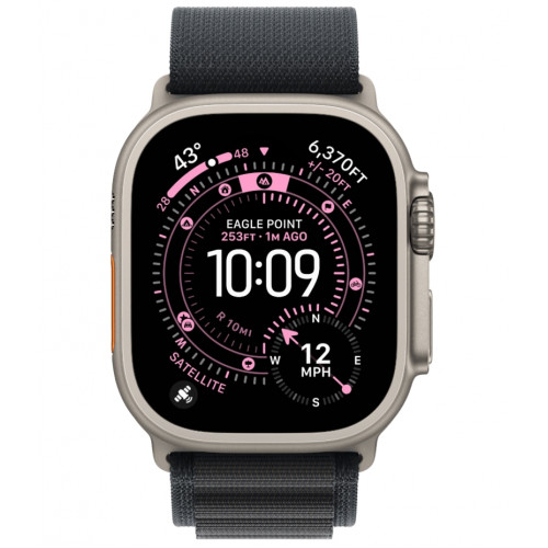 Смарт-часы Apple Watch Ultra 3, 49 мм, Natural Titanium, ремешок Alpine чёрный S