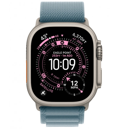 Смарт-часы Apple Watch Ultra 3, 49 мм, Natural Titanium, ремешок Alpine голубой L