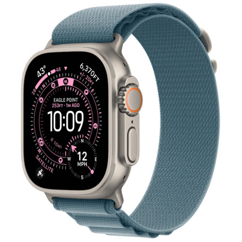 Смарт-часы Apple Watch Ultra 3, 49 мм, корпус Natural Titanium, ремешок Alpine голубой M