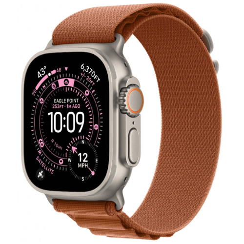 Смарт-часы Apple Watch Ultra 3, 49 мм, Natural Titanium, ремешок Alpine терракотовый M