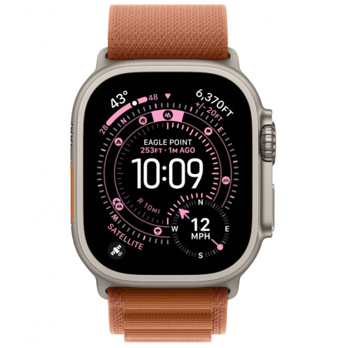 Смарт-часы Apple Watch Ultra 3, 49 мм, Natural Titanium, ремешок Alpine терракотовый M