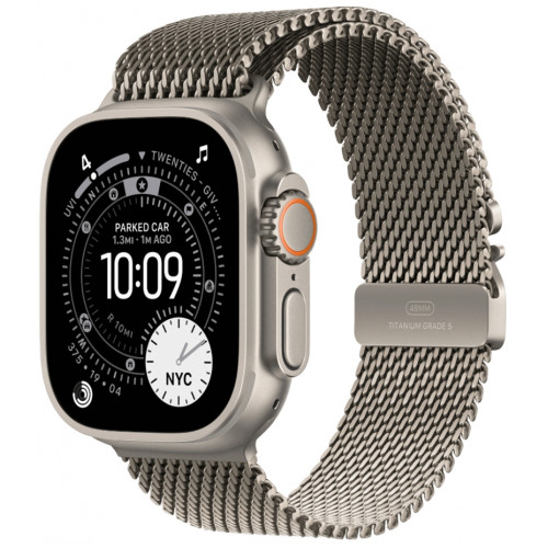 Смарт-часы Apple Watch Ultra 3, 49 мм, Natural Titanium, ремешок Milanese натуральный M