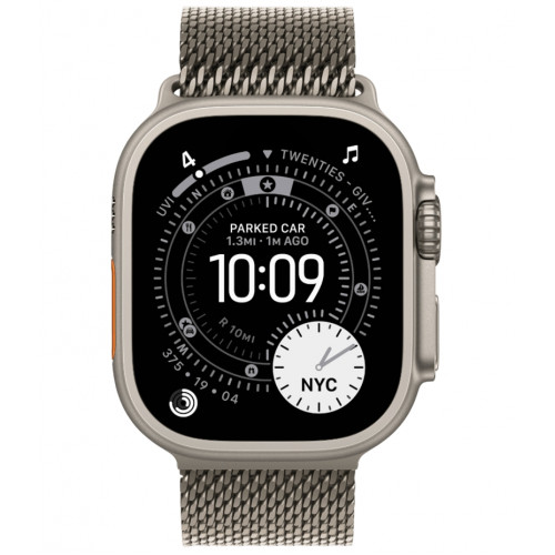 Смарт-часы Apple Watch Ultra 3, 49 мм, Natural Titanium, ремешок Milanese натуральный M
