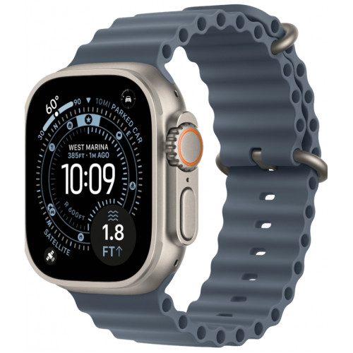 Смарт-часы Apple Watch Ultra 3, 49 мм, Natural Titanium, ремешок Ocean якорный синий