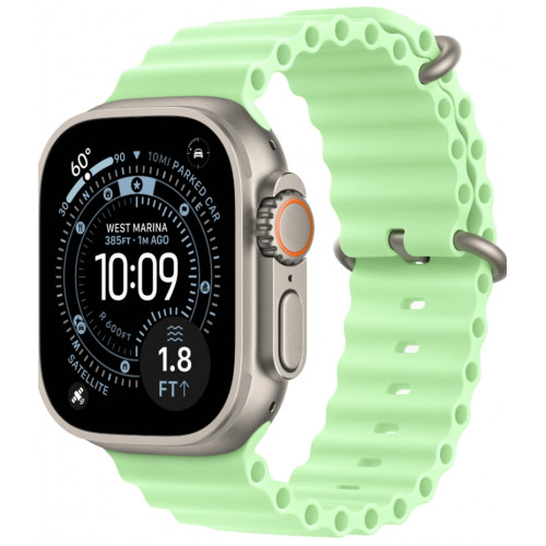 Смарт-часы Apple Watch Ultra 3, 49 мм, Natural Titanium, ремешок Ocean зелёный неон