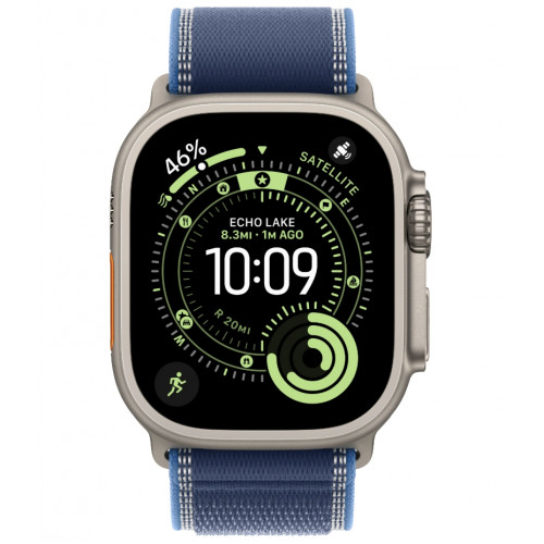 Смарт-часы Apple Watch Ultra 3, 49 мм, корпус Natural Titanium, ремешок Trail синий S/M