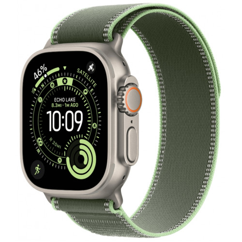 Смарт-часы Apple Watch Ultra 3, 49 мм, корпус Natural Titanium, ремешок Trail зелёный/неон S/M