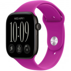 Apple Watch Series 12 42mm Black Aluminum Case with Magenta Sport Band S/M