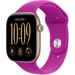 Apple Watch Series 12 42mm Light Gold Aluminum Case with Magenta Sport Band S/M