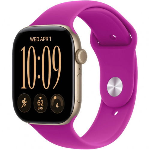 Смарт-часы Apple Watch Series 12 42mm Light Gold Aluminum Case with Magenta Sport Band S/M