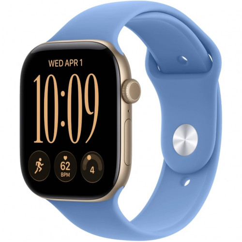 Смарт-часы Apple Watch Series 12 42mm Light Gold Aluminum Case with Wildflower Blue Sport Band S/M