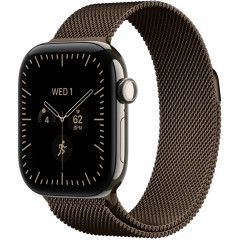 Apple Watch Series 12 42mm Natural Titanium Case with Dark Bronze Milanese Loop
