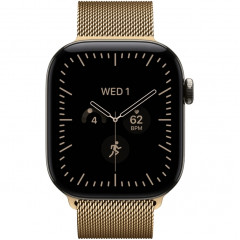 Apple Watch Series 12 42mm Natural Titanium Case with Radiant Gold Milanese Loop