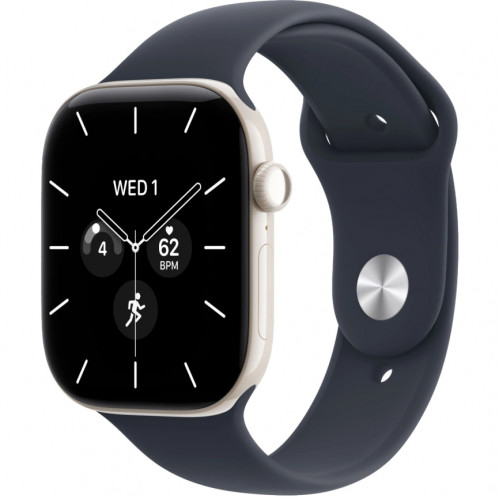 Смарт-часы Apple Watch Series 12 42mm Pearl White Ceramic Case with Navy Blue Sport Band S/M