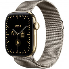 Apple Watch Series 12 42mm Radiant Gold Titanium Case with Natural Milanese Loop