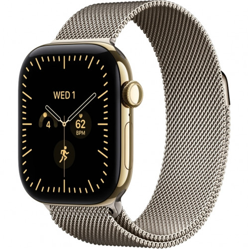 Смарт-часы Apple Watch Series 12 42mm Radiant Gold Titanium Case with Natural Milanese Loop