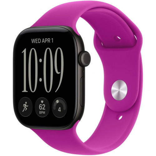 Смарт-часы Apple Watch Series 12 46mm Black Aluminum Case with Magenta Sport Band M/L