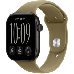 Apple Watch Series 12 46mm Black Aluminum Case with Olive Sport Band S/M
