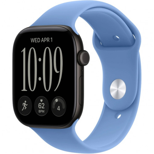 Смарт-часы Apple Watch Series 12 46mm Black Aluminum Case with Wildflower Blue Sport Band S/M