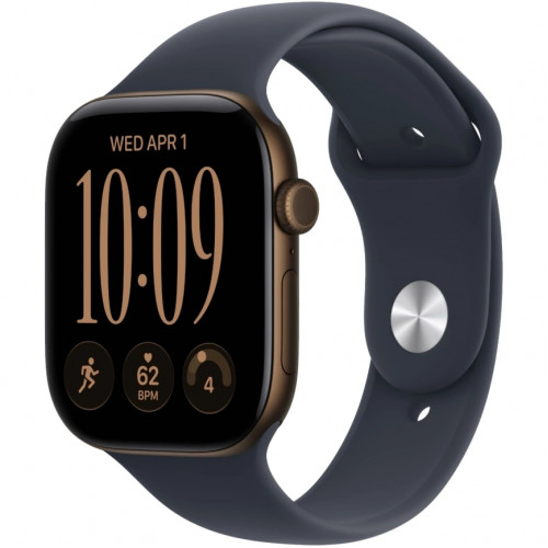Смарт-часы Apple Watch Series 12 46mm Dark Bronze Aluminum Case with Navy Blue Sport Band S/M