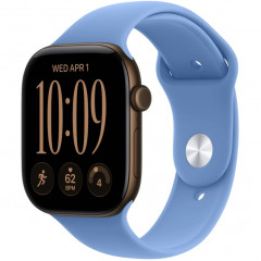 Apple Watch Series 12 46mm Dark Bronze Aluminum Case with Wildflower Blue Sport Band M/L