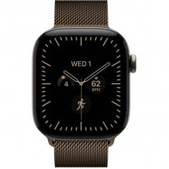 Apple Watch Series 12 46mm Natural Titanium Case with Dark Bronze Milanese Loop S/M